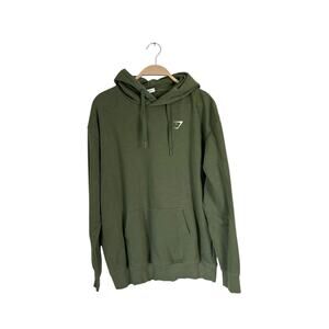 Gymshark Sweatshirt Hoodie Women's Medium M Long Sleeve Logo‎ Pocket Green